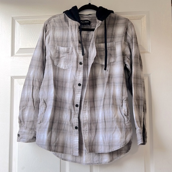 PacSun Other - Pacsun Gray Hooded Flannel